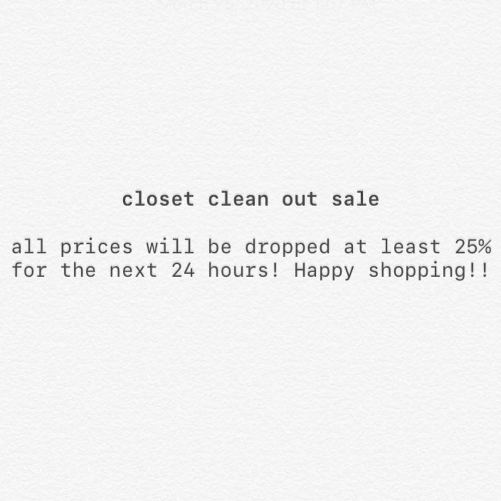 CLOSET CLEAN OUT SALE!